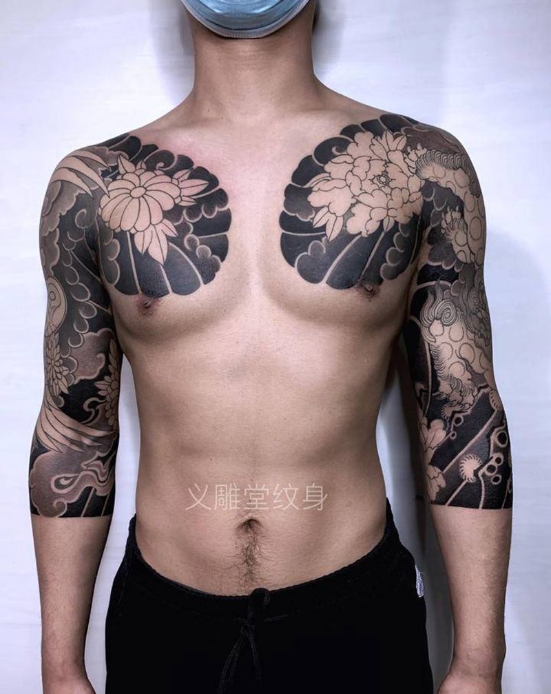 双胛纹身（未完，待续）纹身图片_老传统日式传统纹身图案
