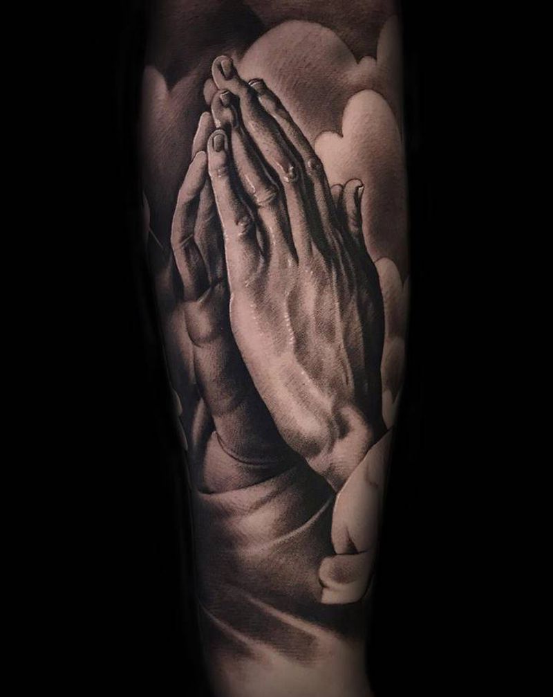 祈祷之手【根作品】纹身图片_手臂欧美写实祈祷之手纹身图案