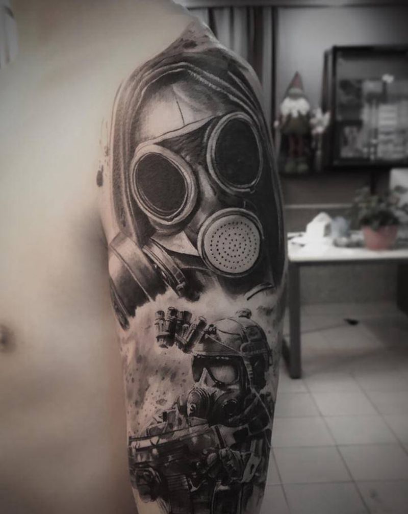 战争纹身图片_手臂手部欧美写实纹身图案