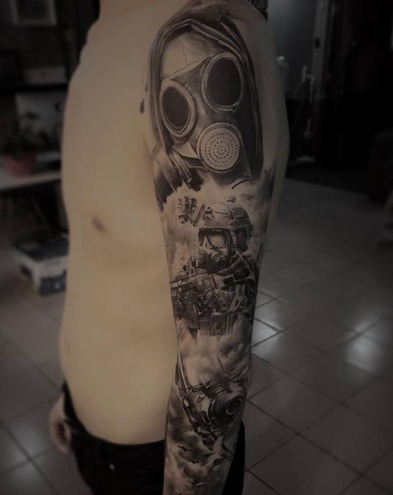 写实花臂纹身图片_手臂手部欧美写实纹身图案