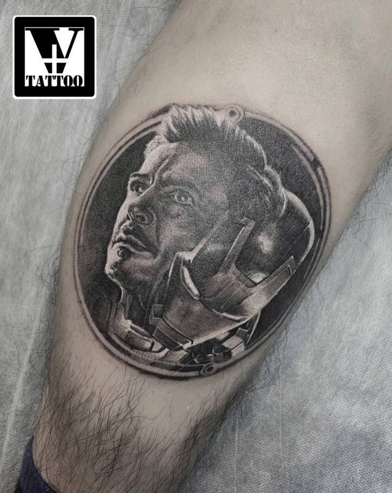 小罗伯特唐尼纹身图片_腿部欧美写实纹身图案