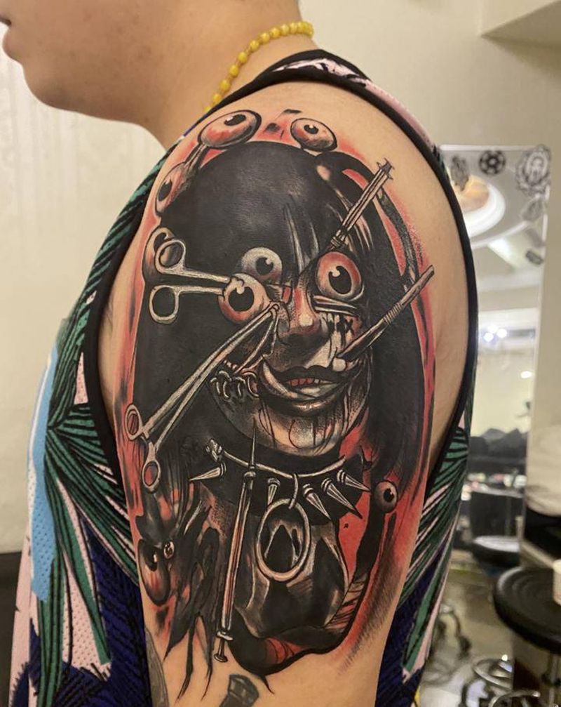 暴力遮盖个纹身图片_手臂水彩纹身图案