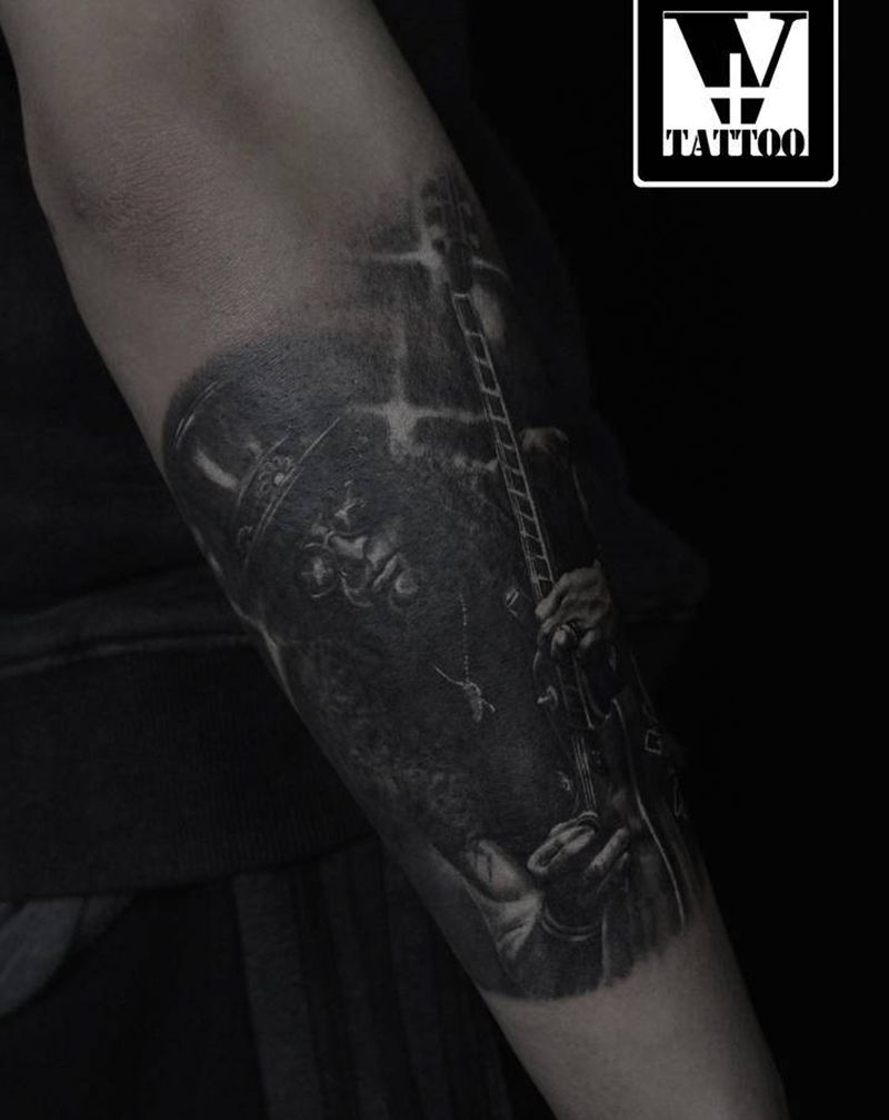 slash纹身图片_手臂欧美写实纹身图案