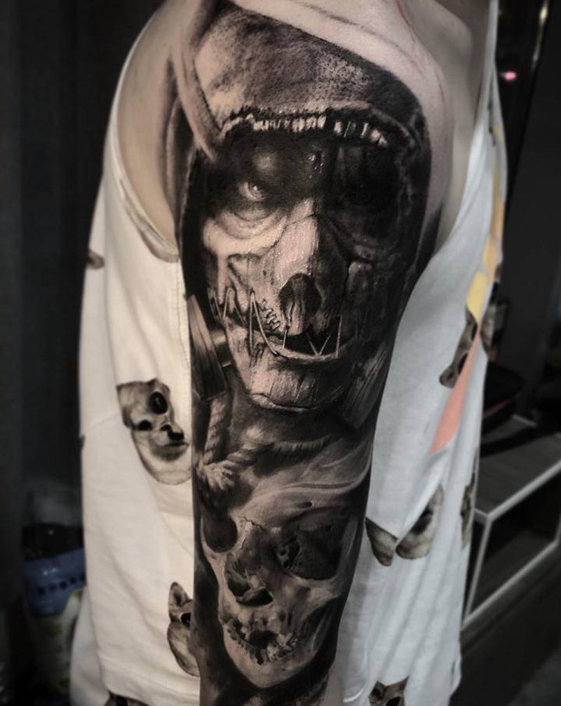 写实遮盖纹身图片_手臂欧美写实纹身图案