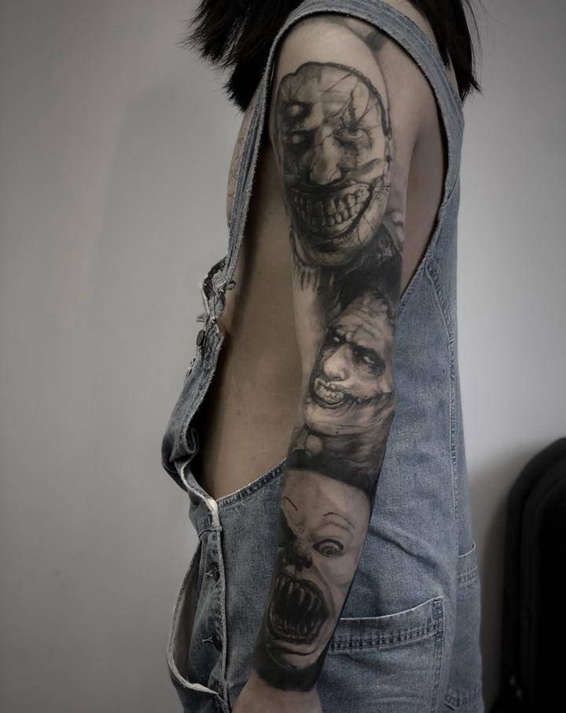 杀人狂魔系列纹身图片_手部手臂欧美写实纹身图案