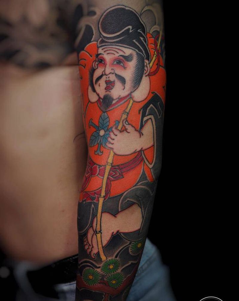 惠比寿纹身纹身图片_手臂老传统重庆纹身图案