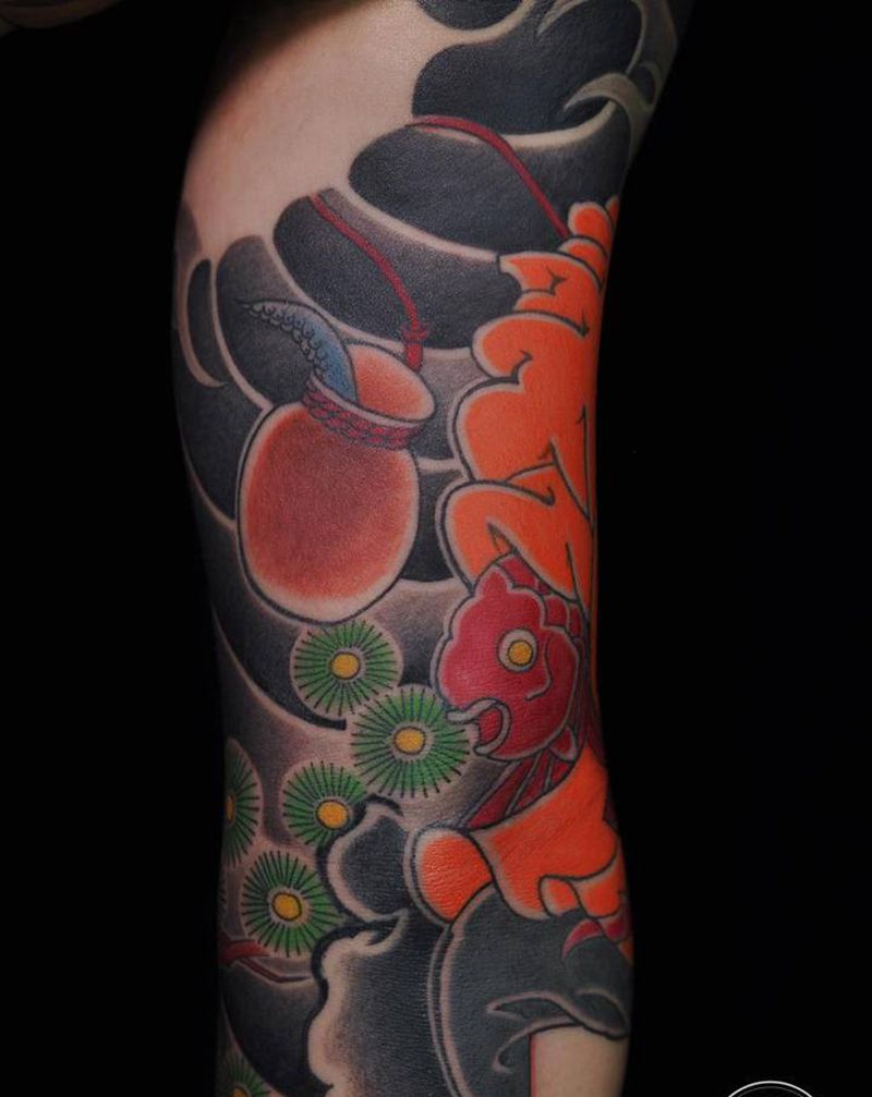 花臂局部纹身纹身图片_手臂老传统重庆纹身图案