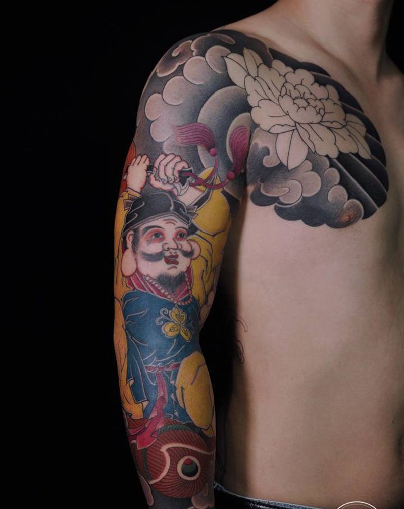 福神大黑天纹身图片_手臂老传统重庆纹身图案