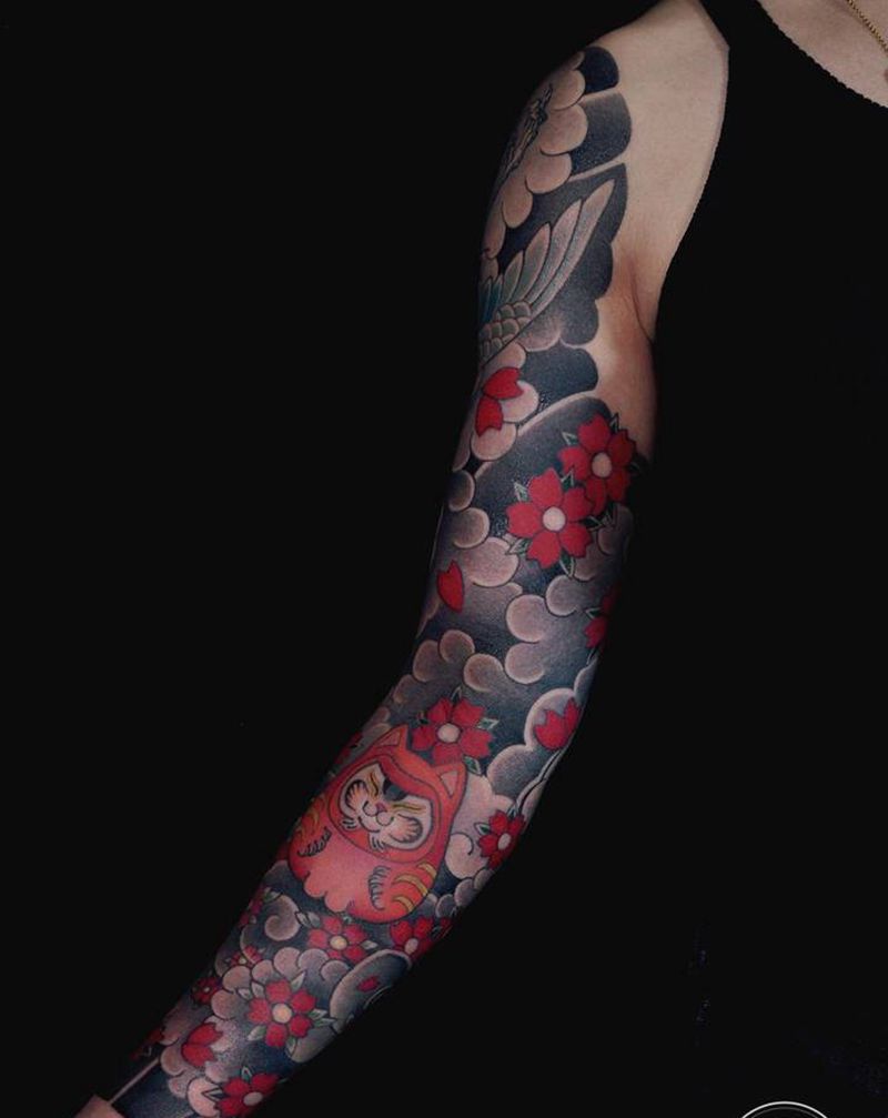 花臂内侧纹身纹身图片_手臂老传统重庆刺青纹身图案