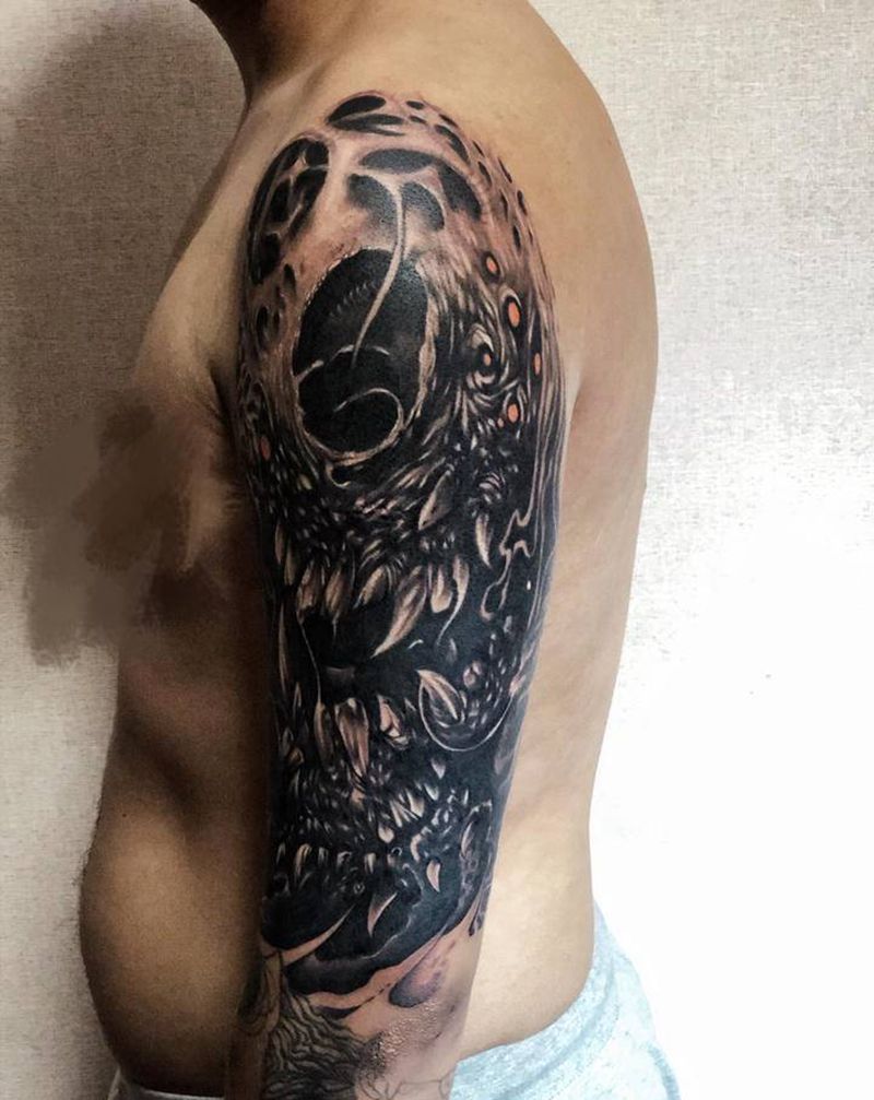 未完成纹身图片_手臂纹身图案