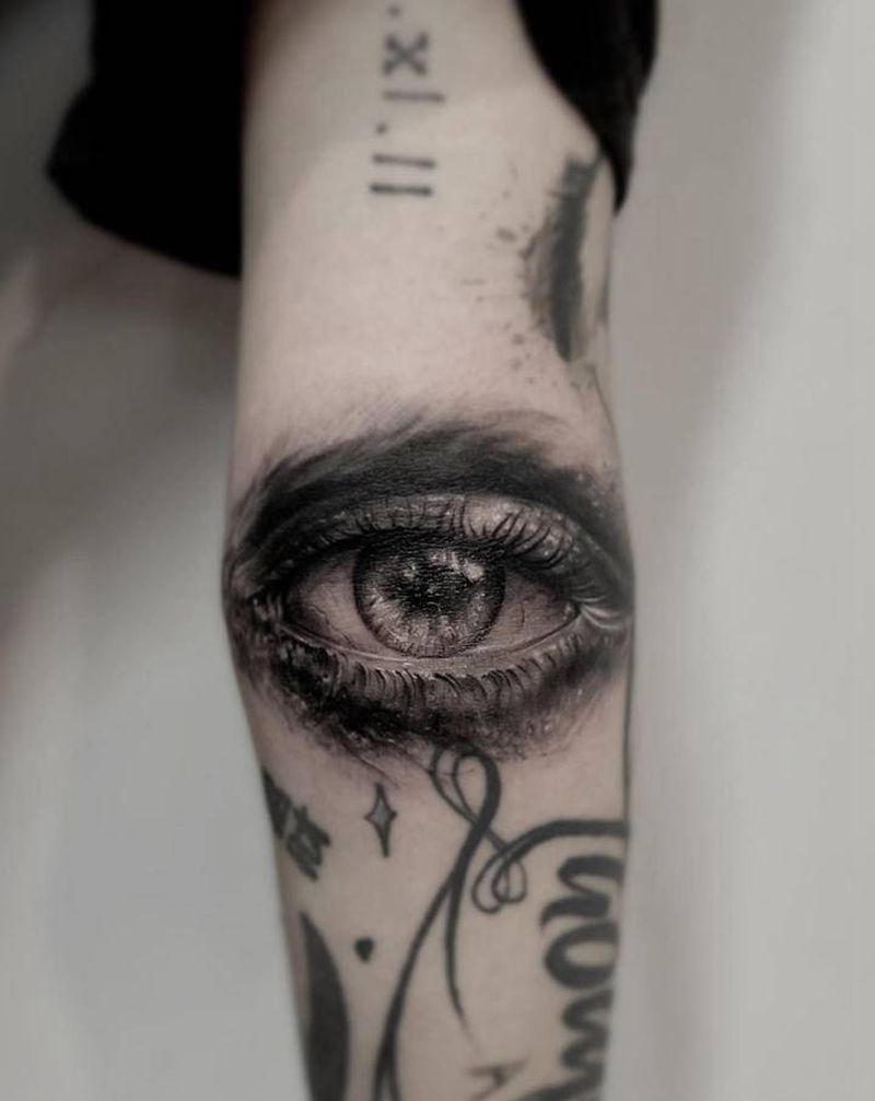 眼纹身图片_欧美写实纹身图案
