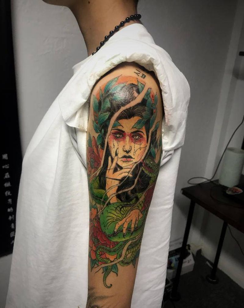 欧美纹身图片_手臂New School纹身图案