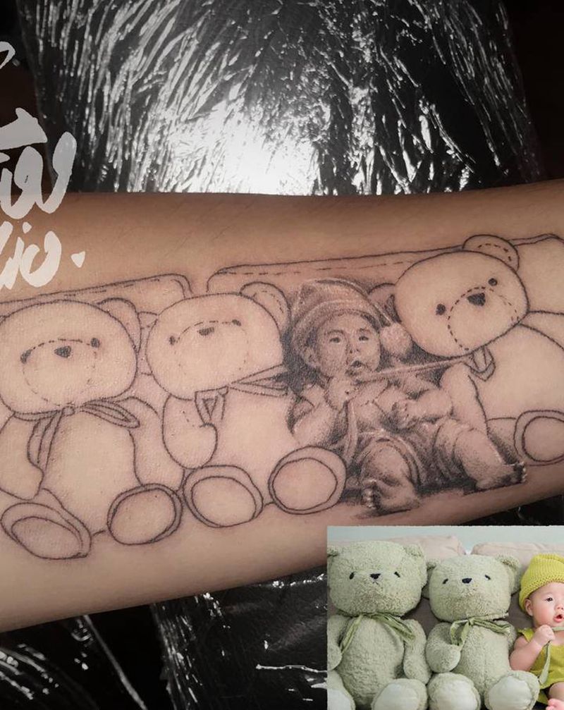 小创意纹身图片_手臂欧美写实纹身图案