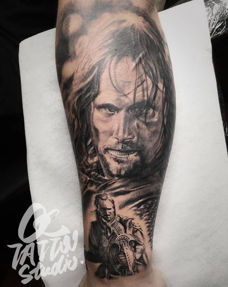 指环王纹身图片_手臂欧美写实纹身图案