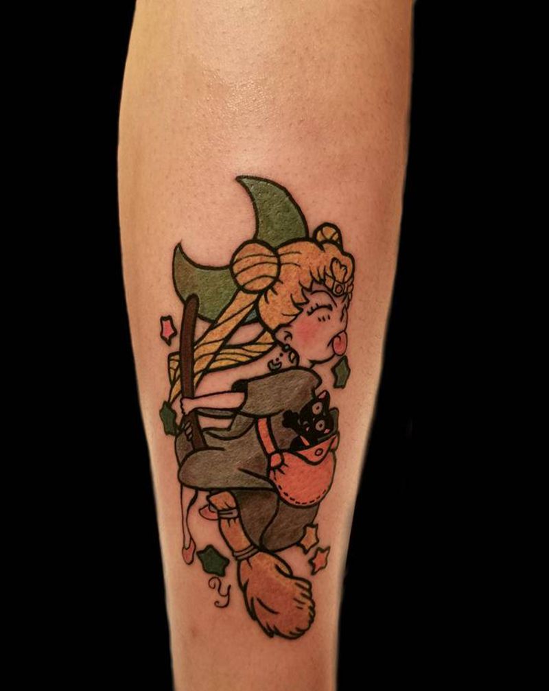 水冰月纹身图片_腿部New School新传统纹身图案