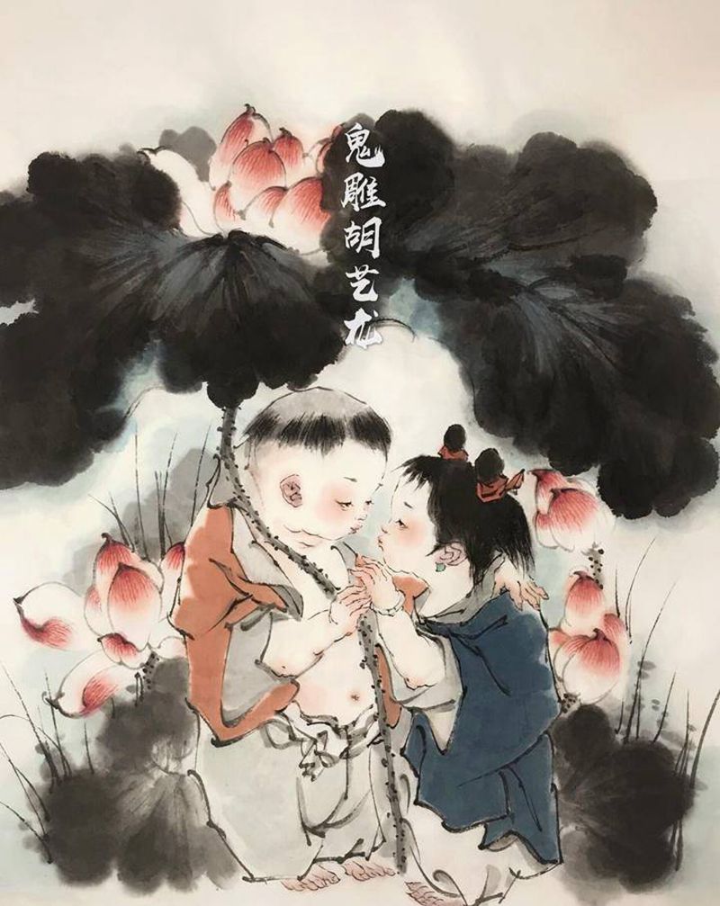 风雨同伞纹身图片_新传统老传统手稿中国风纹身图案