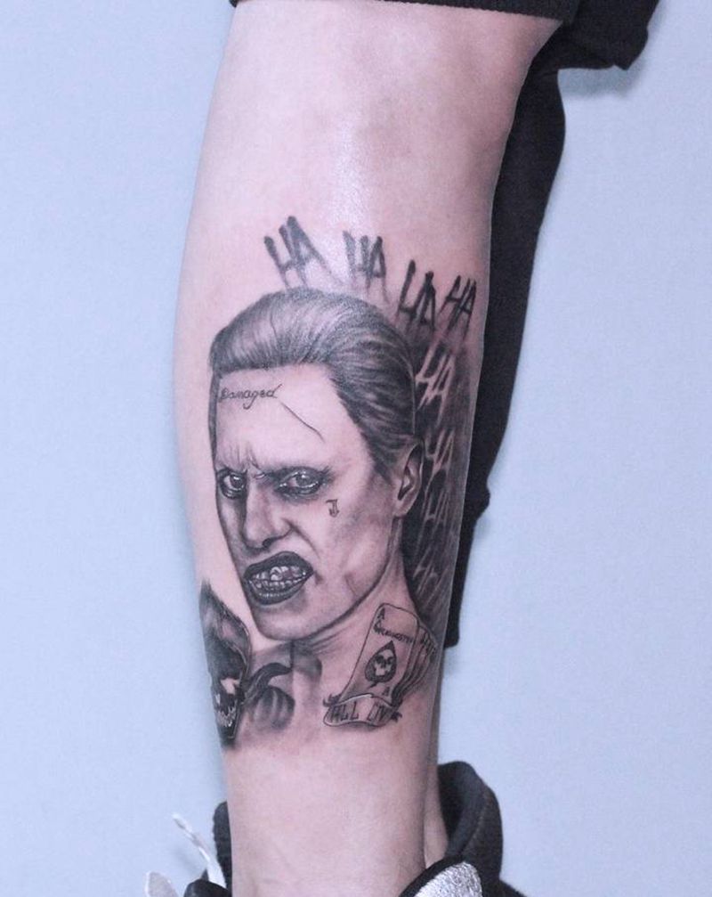 小丑纹身图片_欧美写实纹身图案