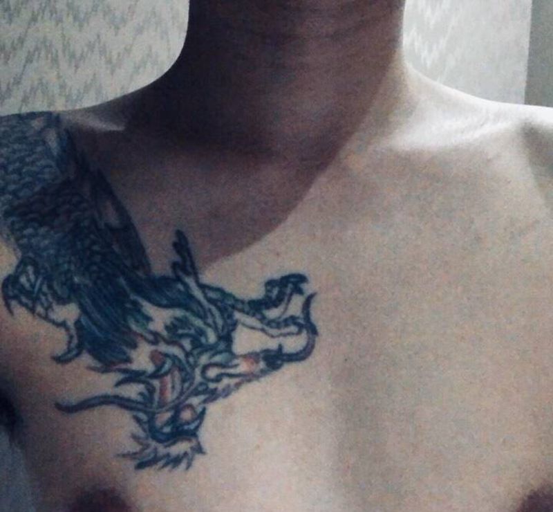 遮盖纹身图片_颈部肩部新传统老传统纹身图案