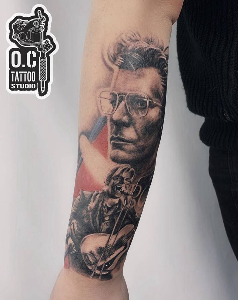 Bowie纹身图片_手臂欧美写实纹身图案