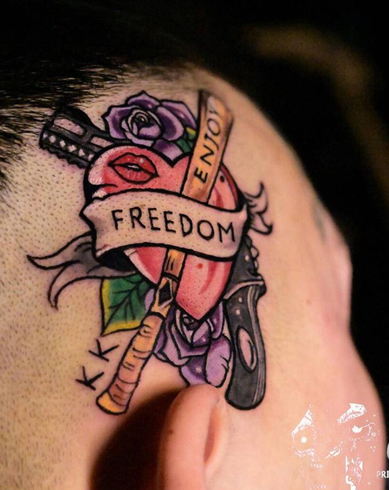 old school脑壳纹身图片_Old School纹身图案