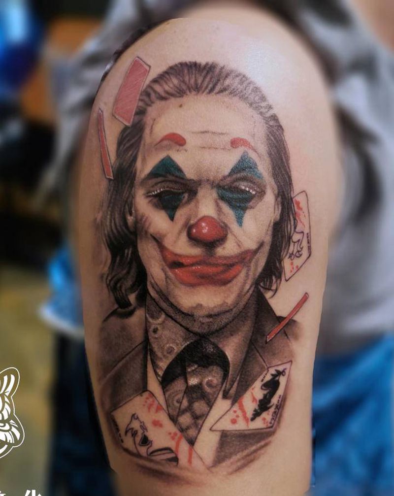 joker纹身图片_手臂欧美写实纹身图案