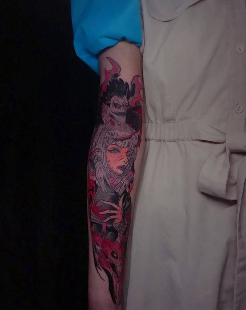 死亡笔记纹身图片_New School纹身图案