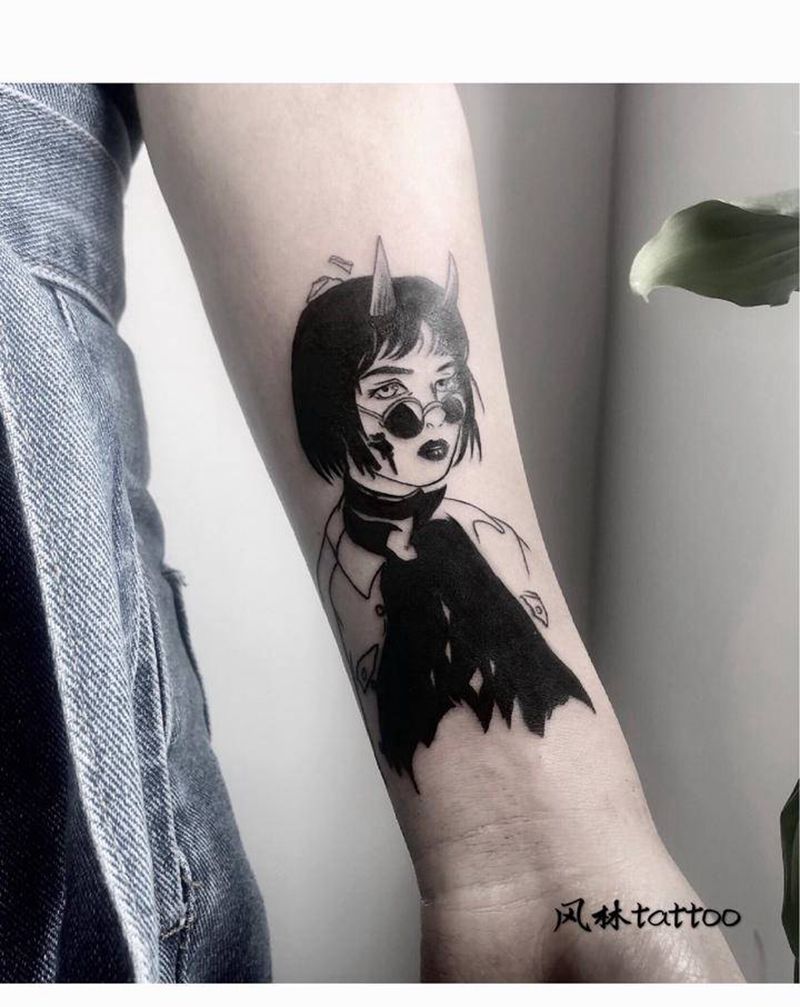 遮盖鹿角纹身图片_手臂纹身图案