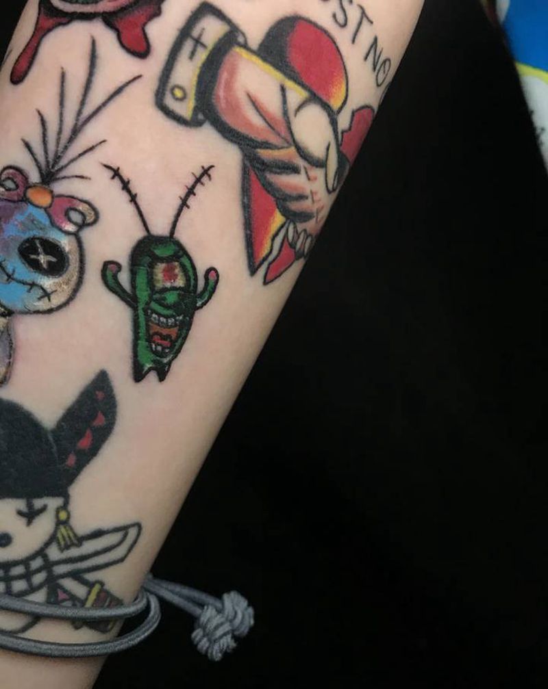 皮老板纹身图片_手臂手部纹身图案