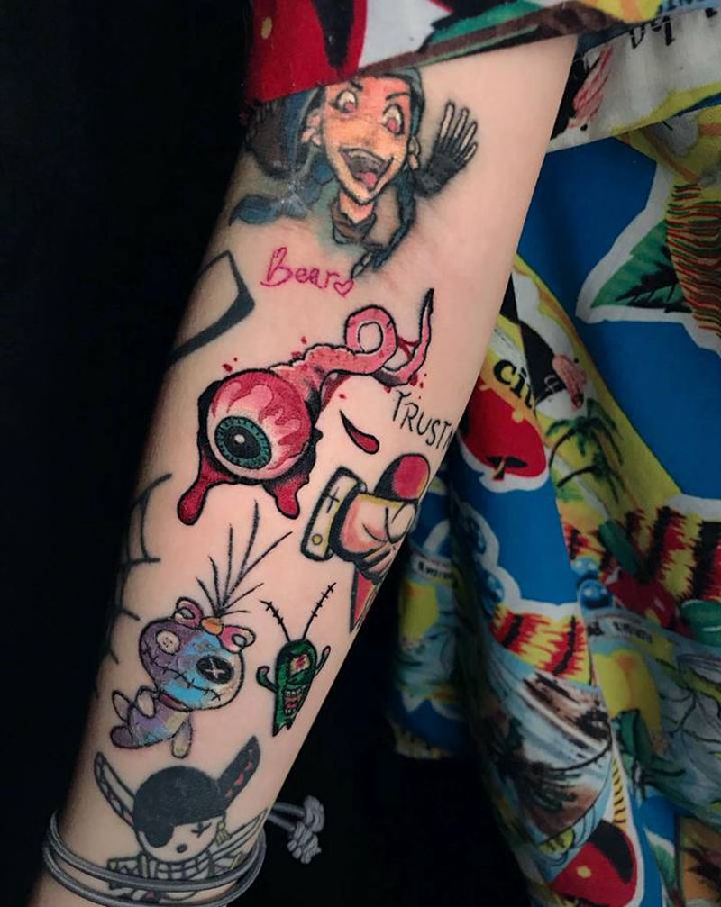 new school纹身图片_手部手臂New School纹身图案