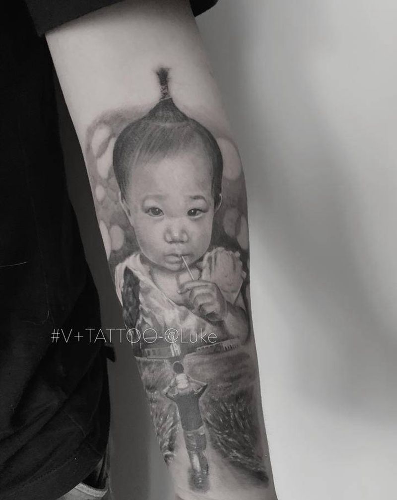 正版小公举纹身图片_手臂欧美写实纹身图案