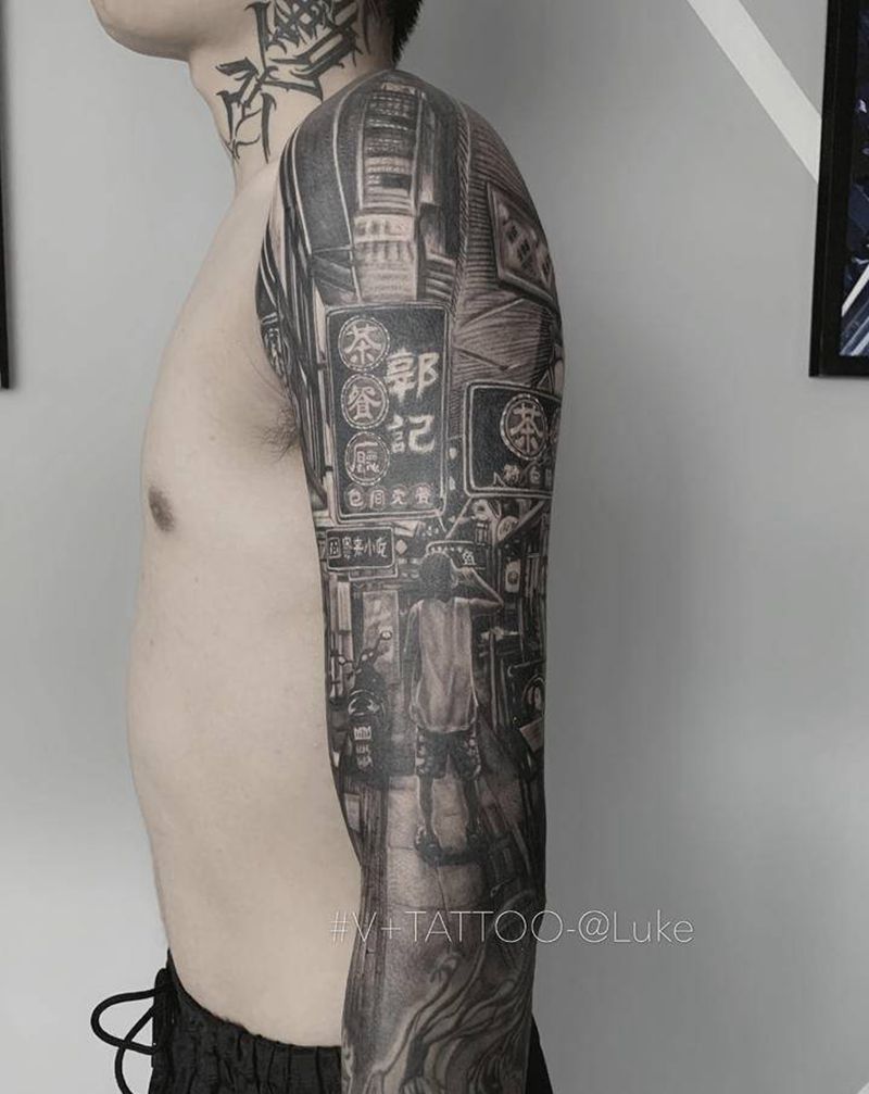 给你纹条gai纹身图片_手臂欧美写实纹身图案