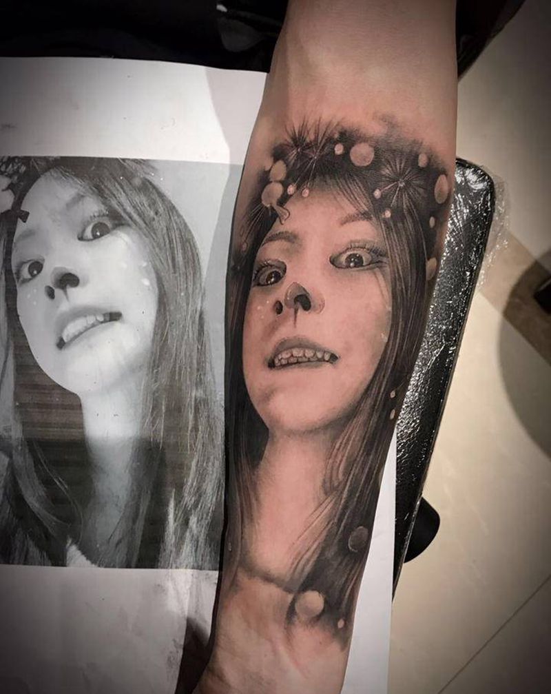 爱情吧纹身图片_手臂欧美写实纹身图案