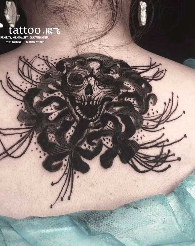 原创设计暗黑风纹身图片_背部暗黑纹身图案