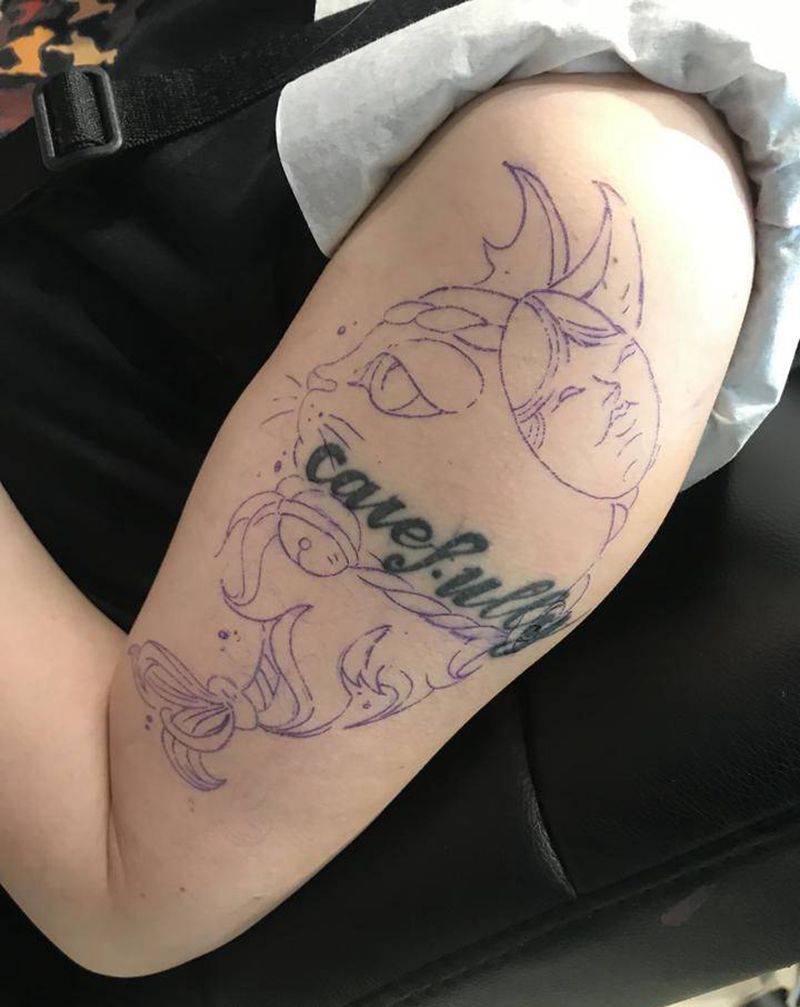 猫纹身图片_手臂Old SchoolNew School纹身图案