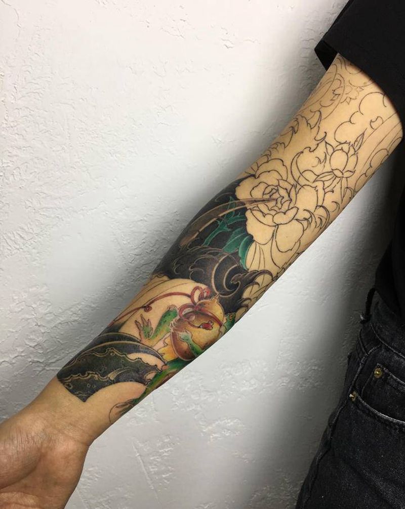 日式作品纹身图片_背部新传统老传统纹身图案