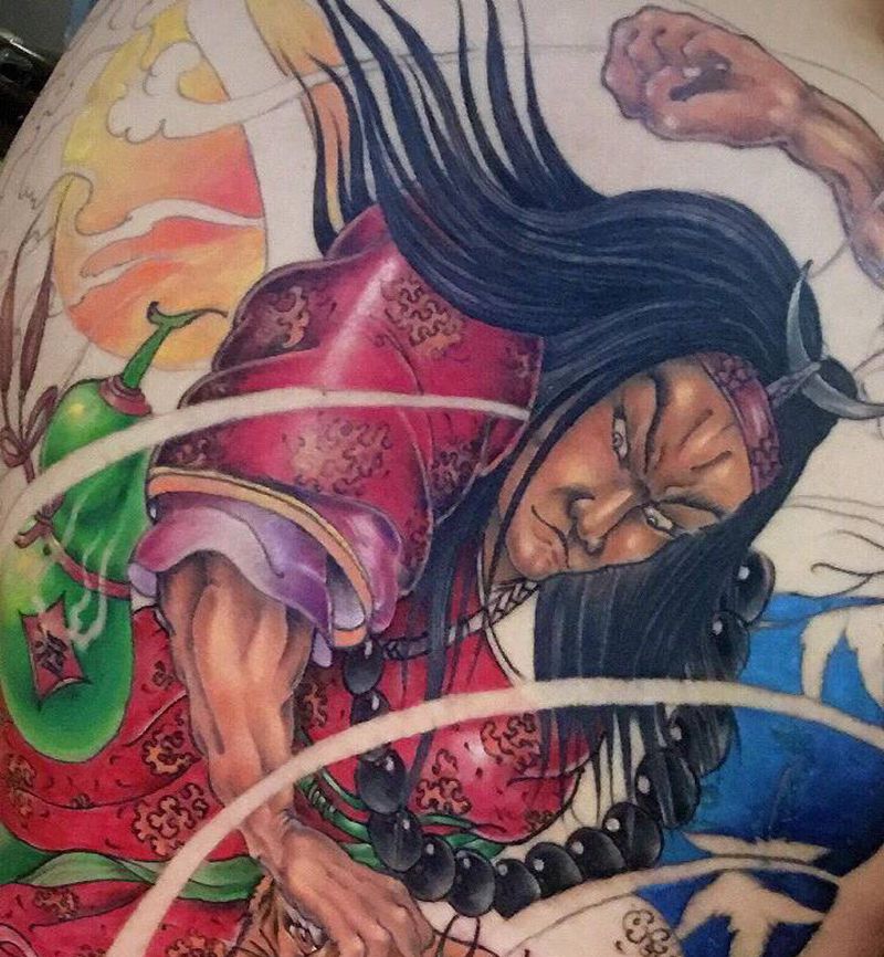 武松纹身图片_背部新传统纹身图案