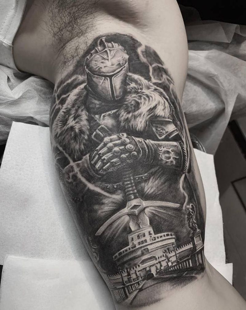 Dark  soulsII纹身图片_手臂欧美写实纹身图案