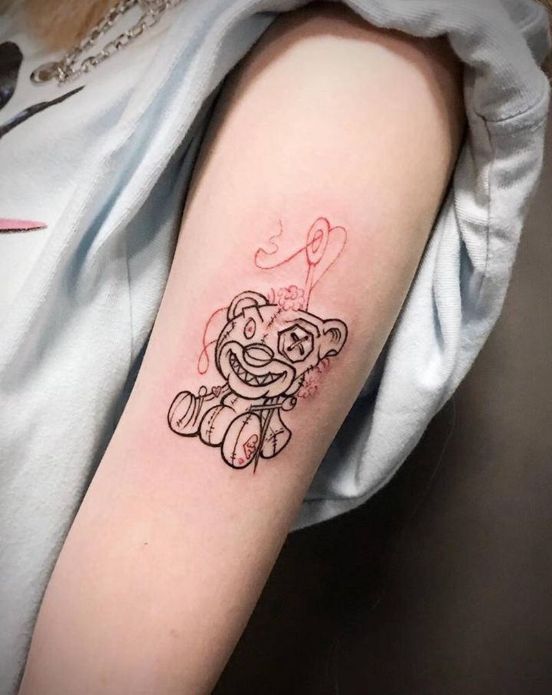 两个线条小图纹身图片_手臂新传统图腾纹身图案