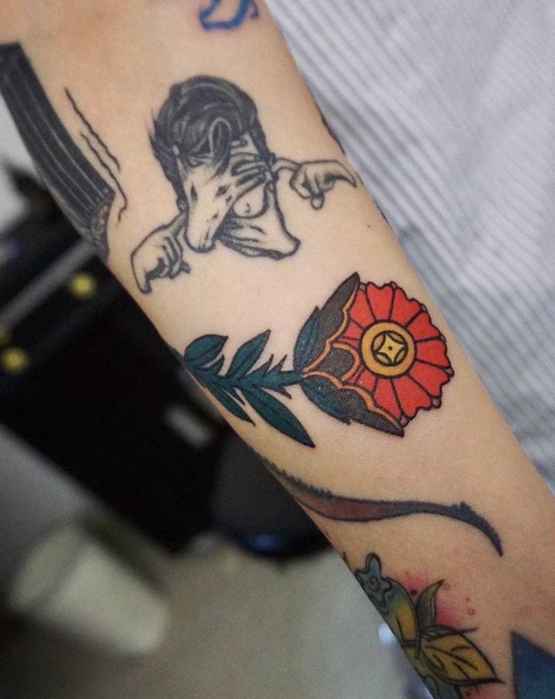 有钱花纹身图片_手臂纹身图案