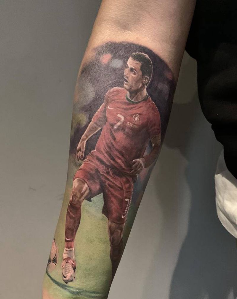 C.Ronaldo纹身图片_手臂欧美写实纹身图案