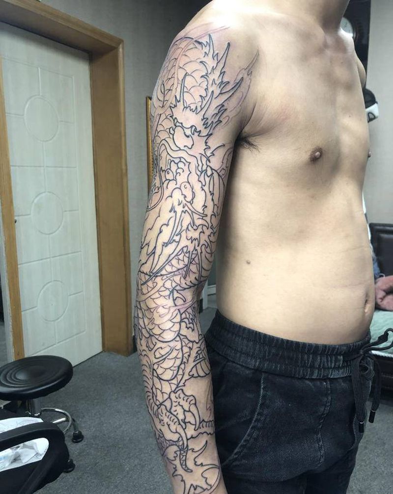 龙纹身图片_新传统纹身图案