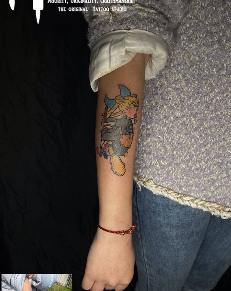 美少女？纹身图片_手臂New Schoolka t纹身图案