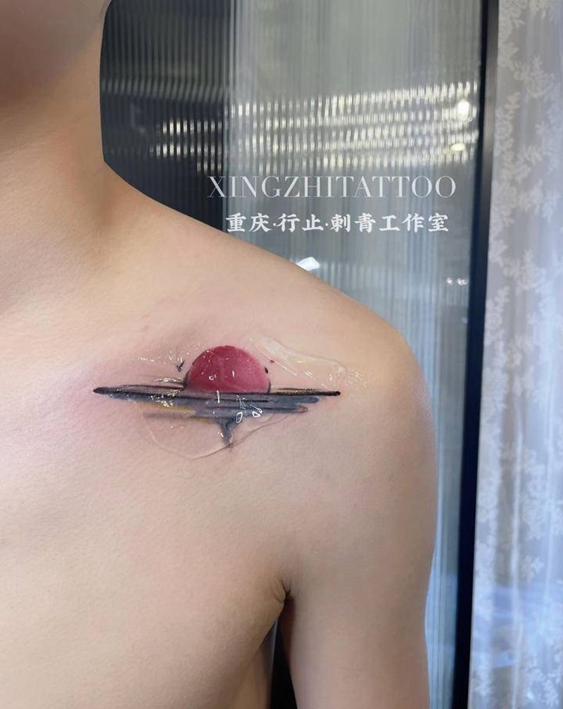 日月纹身图片_水彩水墨月亮纹身图案