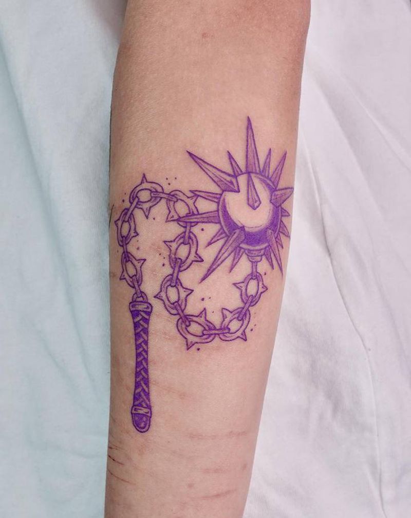 流星锤纹身图片_手臂New School纹身图案