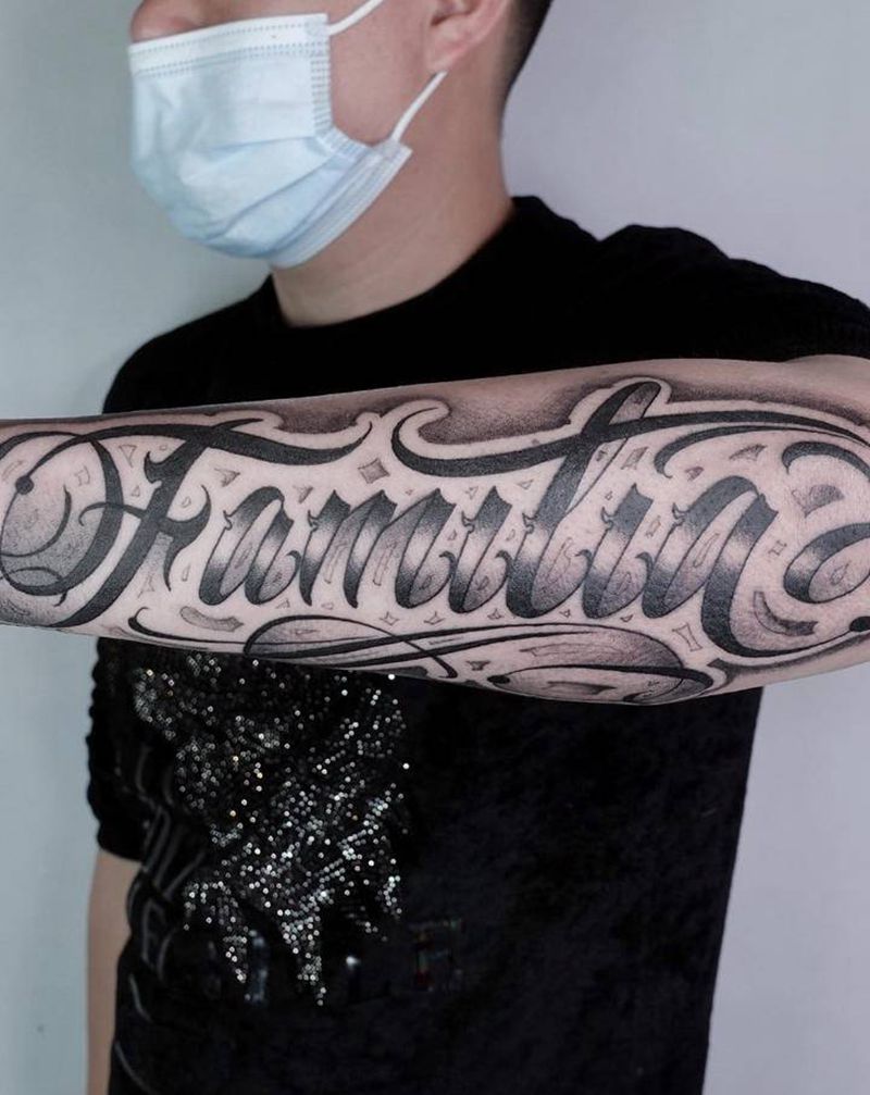 花体字纹身图片_花体字纹身图案
