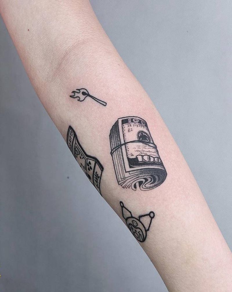 美元纹身图片_New School纹身图案