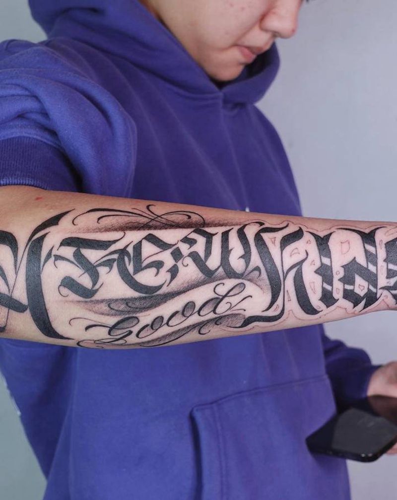 花体字纹身图片_花体字纹身图案