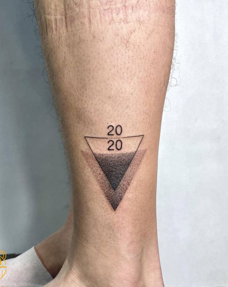 几何纹身图片_腿部几何纹身图案