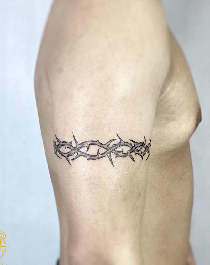 荆棘纹身图片_手臂欧美写实纹身图案