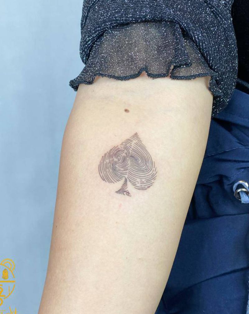 指纹纹身图片_手臂点刺纹身图案